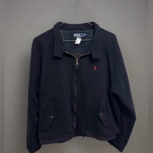 VTG Polo Ralph Lauren Blk/Plaid Flannel Wool/Nylon Harrington Jacket Coat Men XL